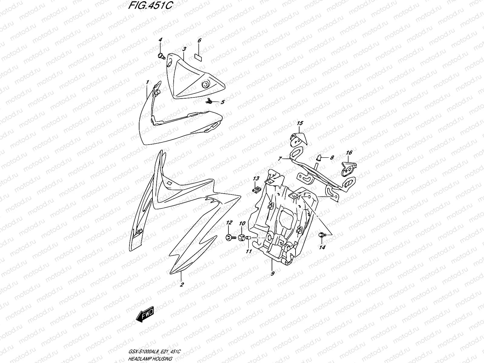 451C - HEADLAMP HOUSING (GSX-S1000AUFL8 E21)