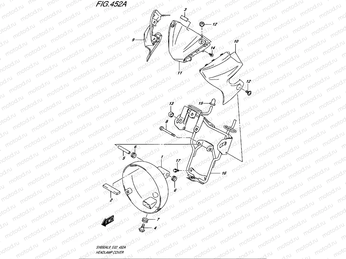 452A - HEADLAMP COVER