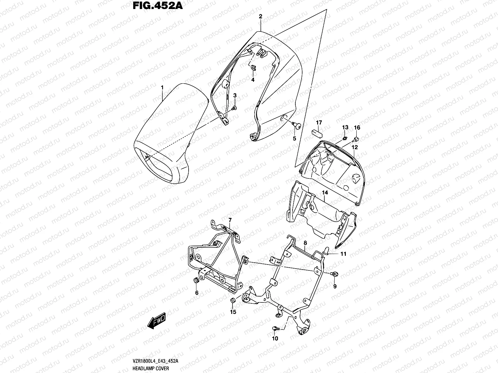 452A - HEADLAMP COVER (VZR1800L4 E43)