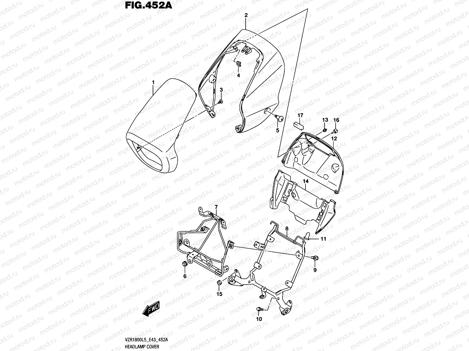 452A - HEADLAMP COVER (VZR1800L5 E43)