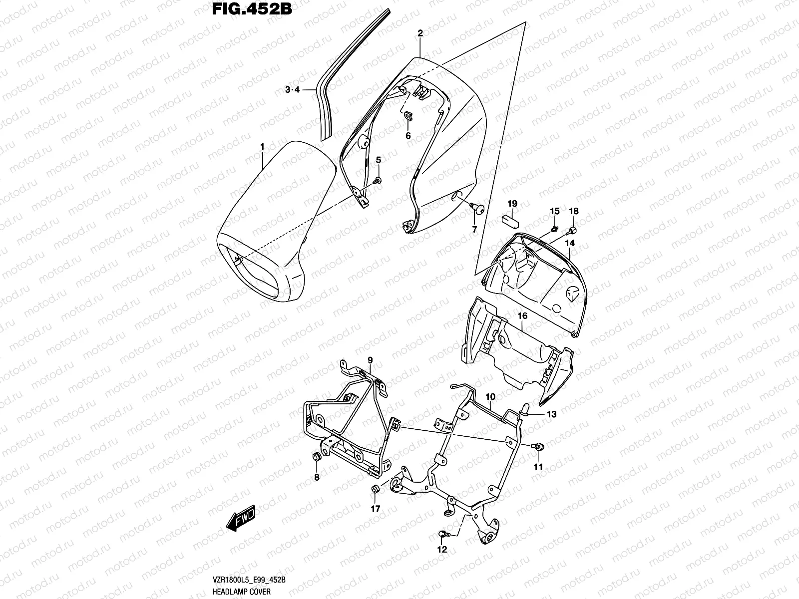 452B - HEADLAMP COVER (VZR1800BZL5 E99)