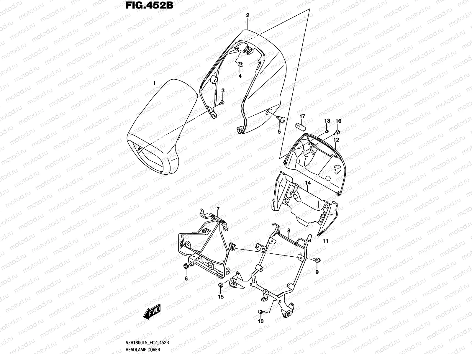 452B - HEADLAMP COVER (VZR1800L5 E19)