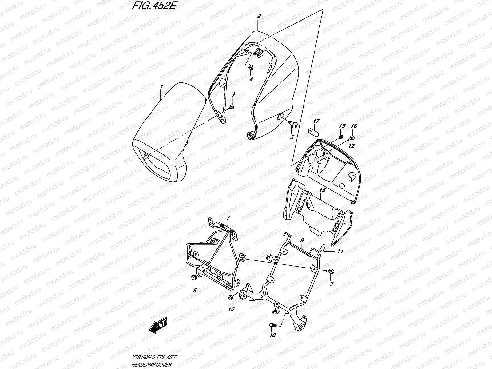 452E - HEADLAMP COVER (FOR PGZ)  (VZR1800BZL6 E19)