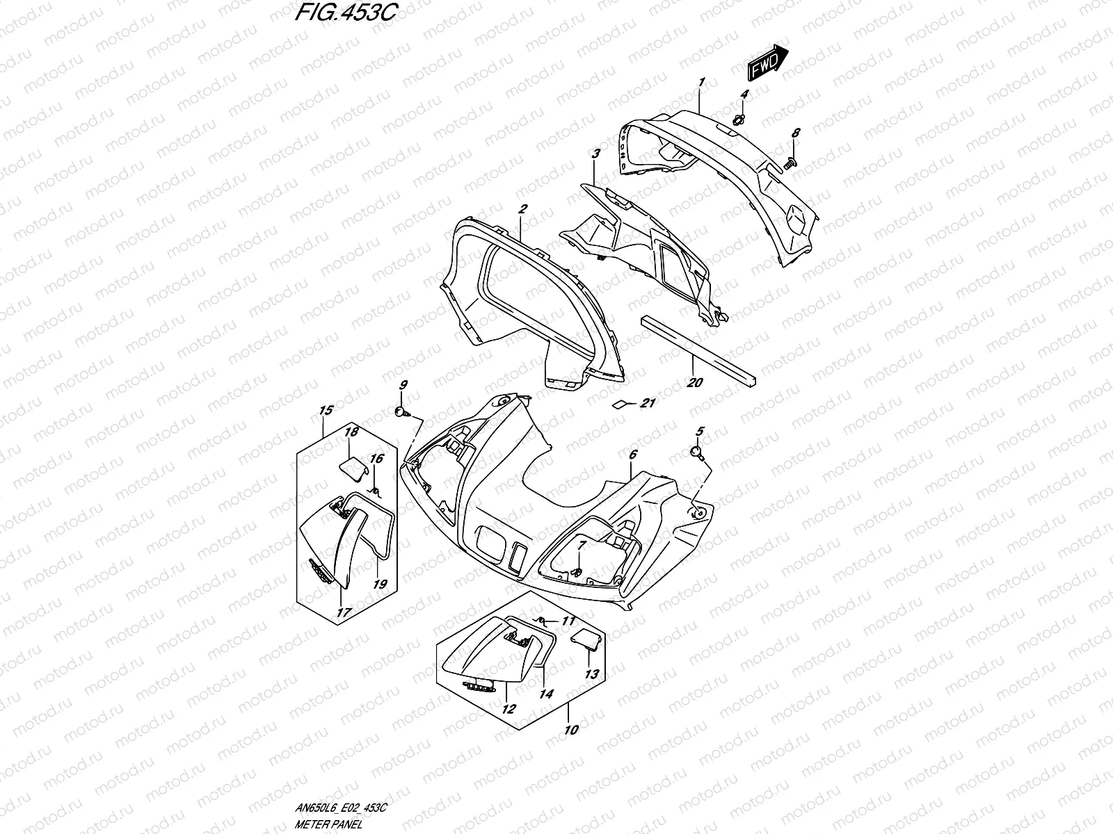453C - METER PANEL (AN650ZL6 E19)