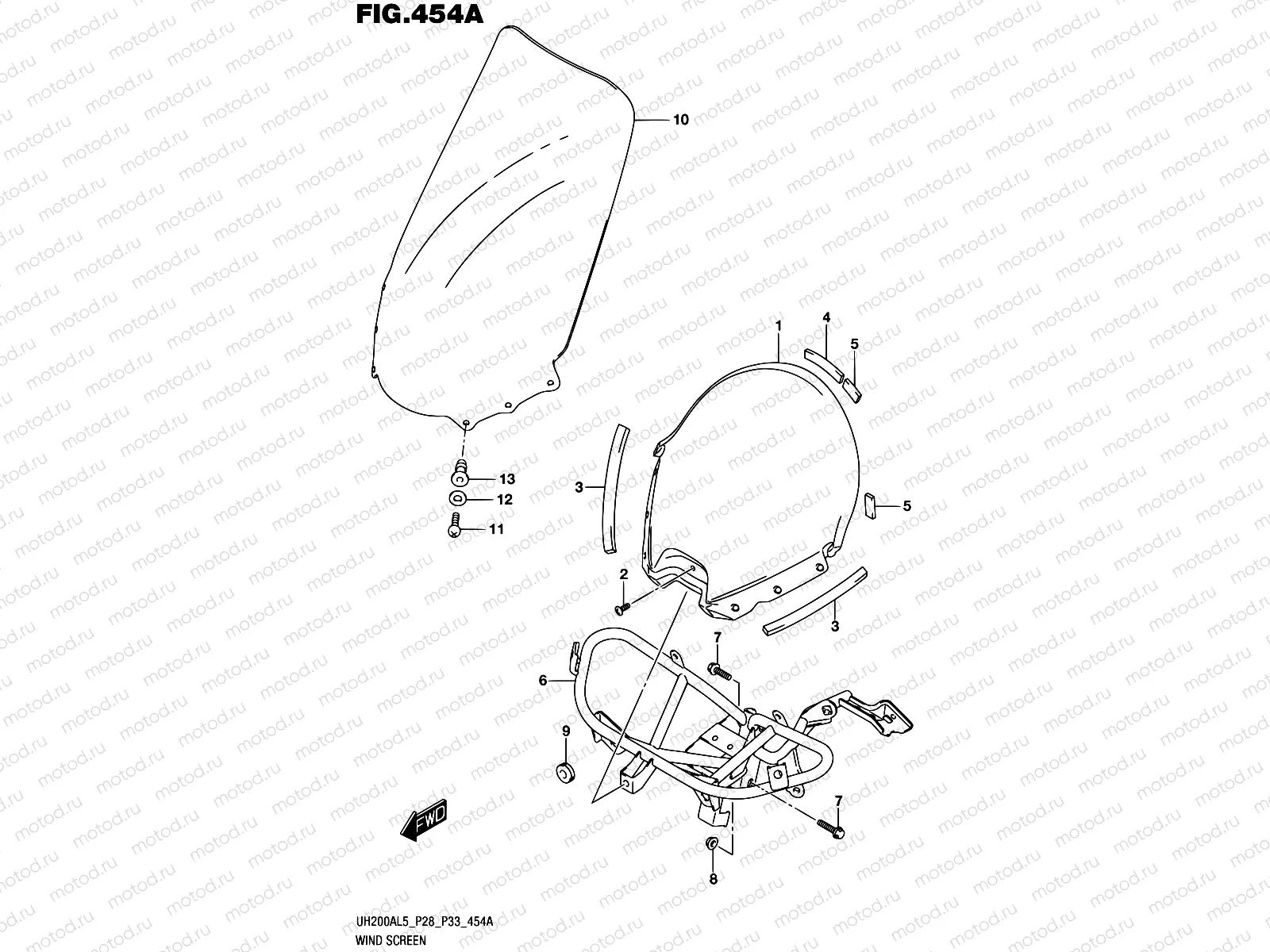 454A - WIND SCREEN (UH200AL5 P28)