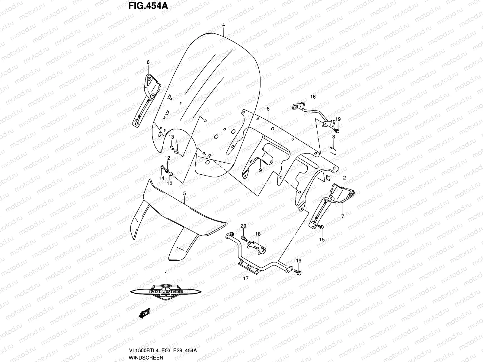 454A - WINDSCREEN