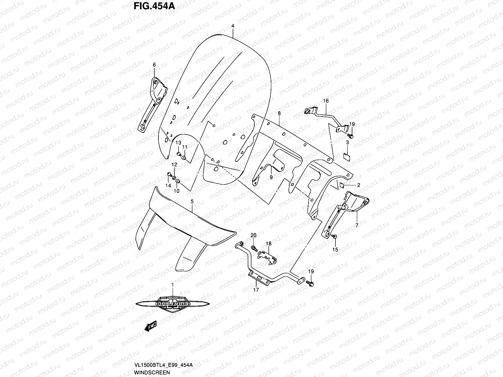 454A - WINDSCREEN