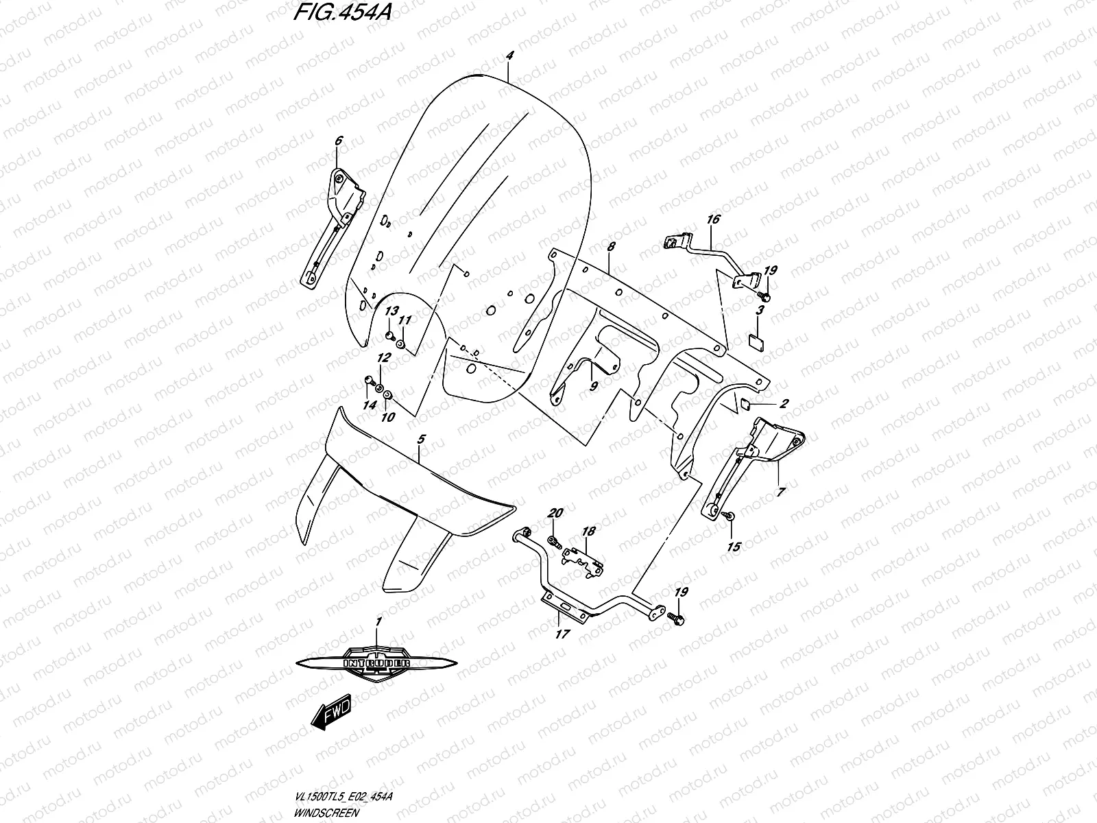 454A - WINDSCREEN