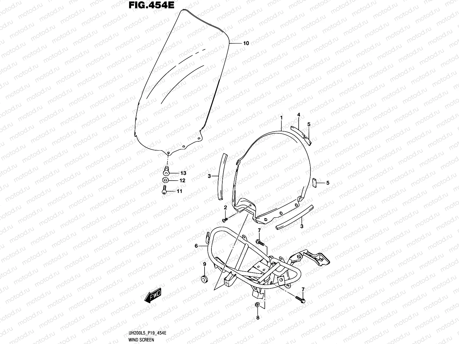 454E - WIND SCREEN (UH200AL5 P04)