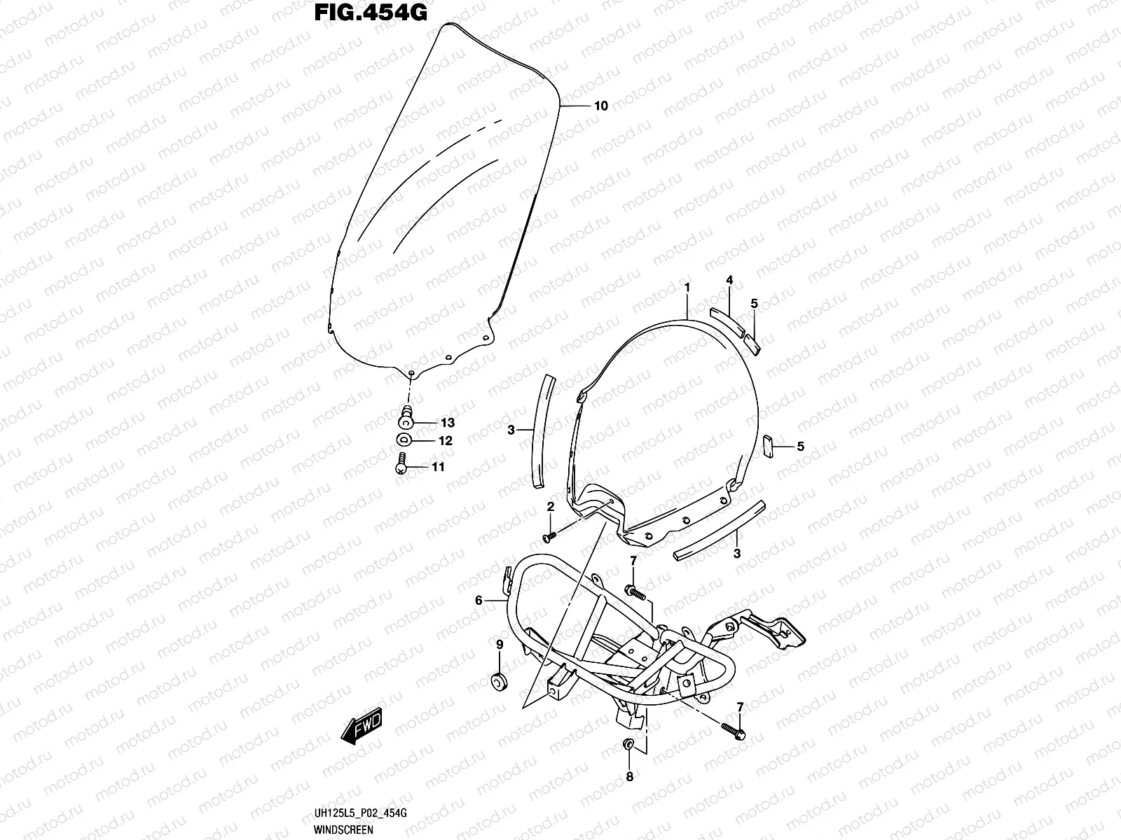 454G - WINDSCREEN (UH125AL5 P34)