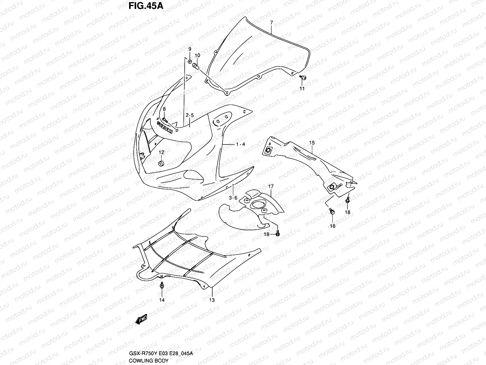 45A - COWLING BODY (MODEL K1)