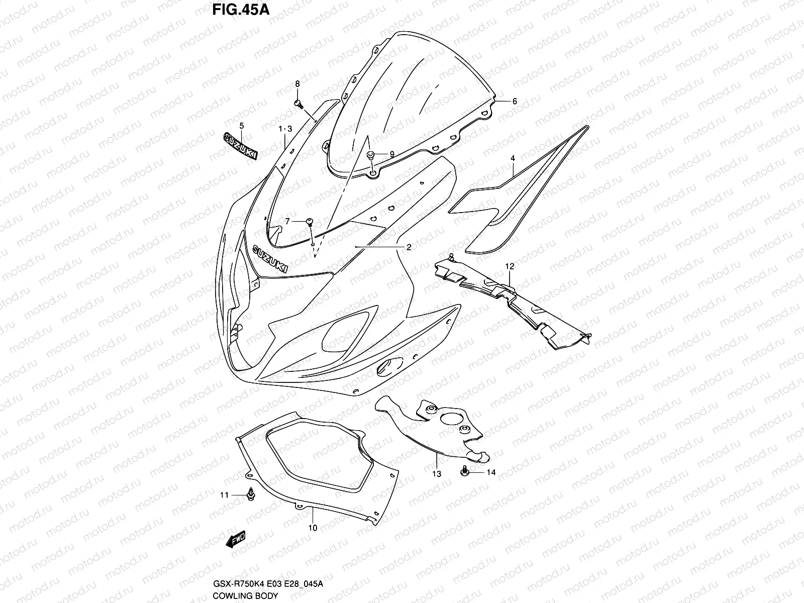 45A - COWLING BODY (MODEL K5)