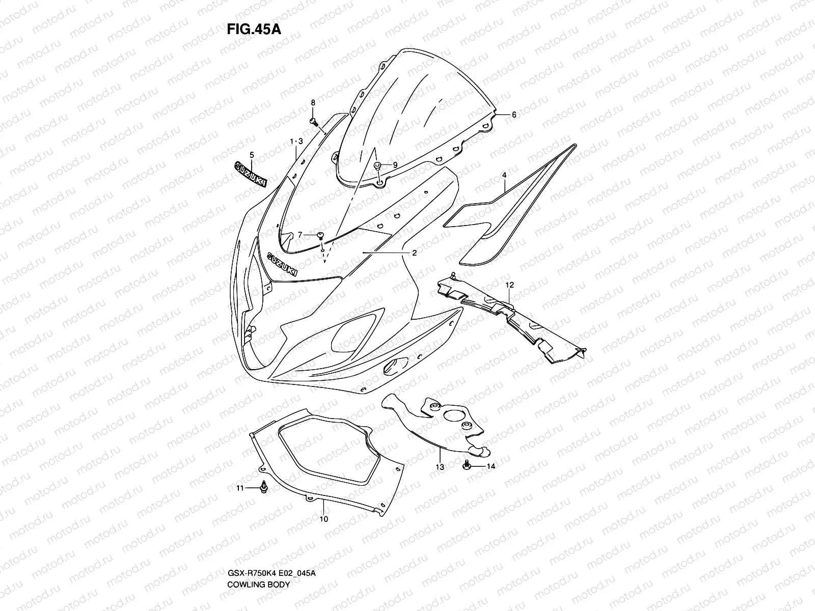 45A - COWLING BODY (MODEL K5)