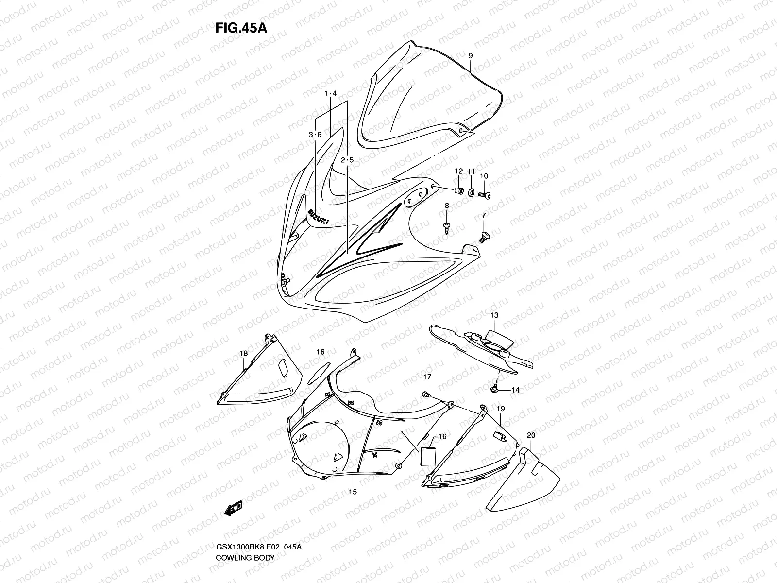 45A - COWLING BODY (MODEL K9)
