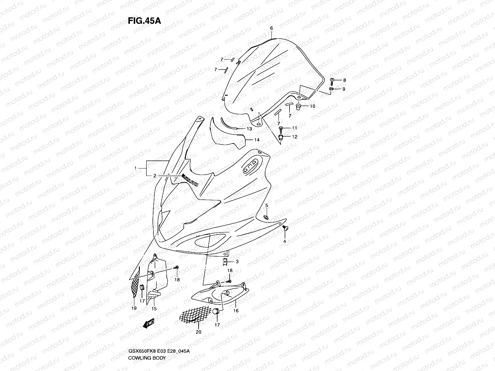 45A - COWLING BODY (MODEL L0)
