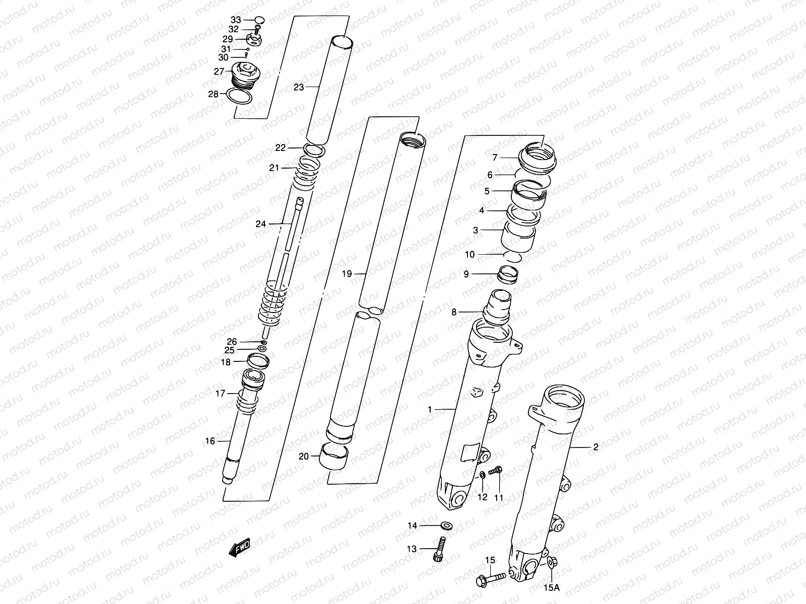 45A - FRONT DAMPER (MODEL S/T)