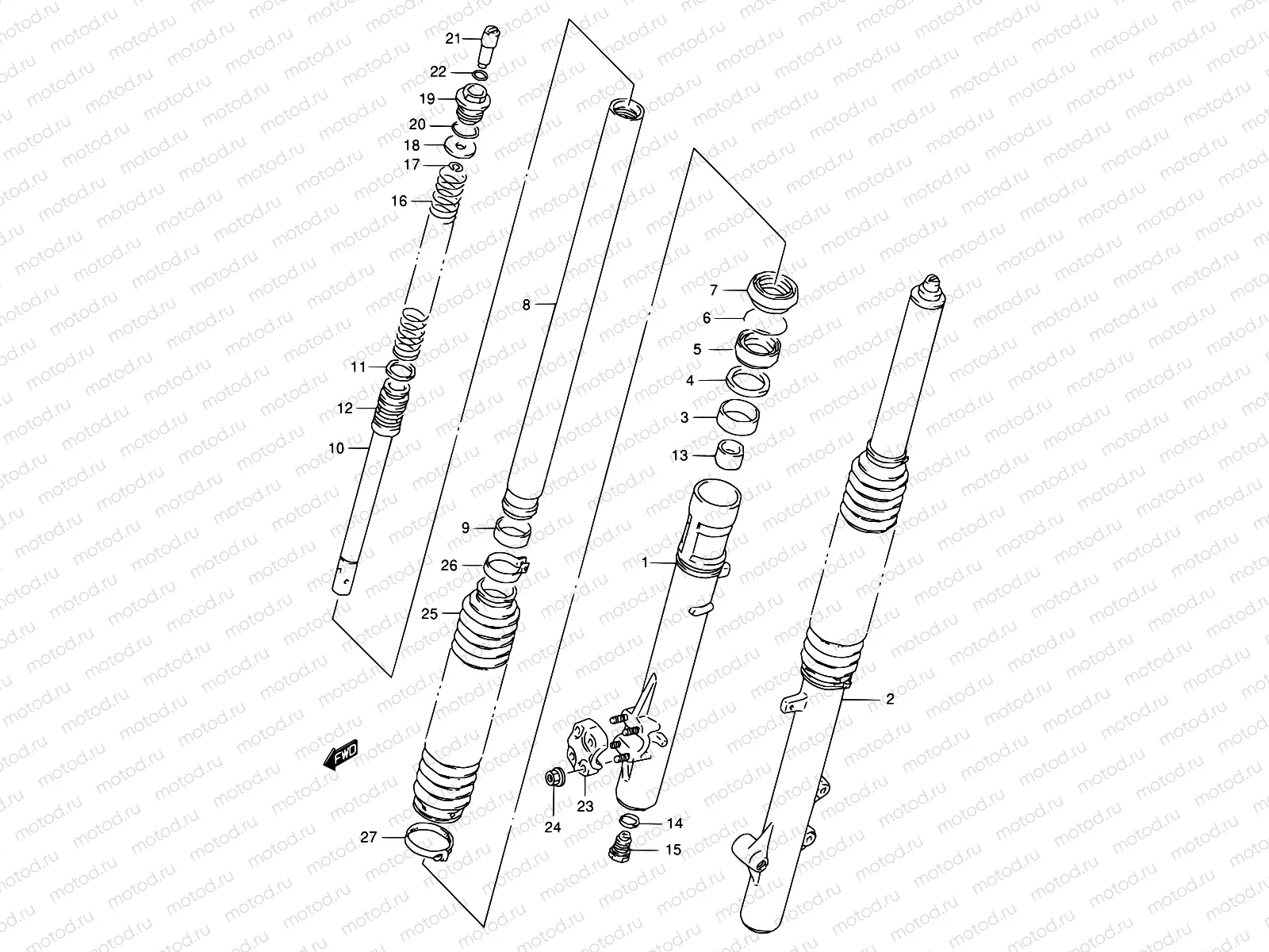 45A - FRONT DAMPER (MODEL V/W/X)