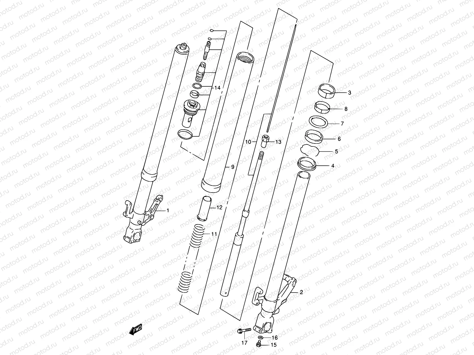 45A - FRONT DAMPER (MODEL W/X/Y/K1)