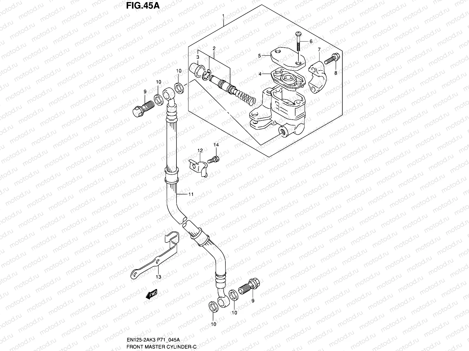 45A - FRONT MASTER CYLINDER (EN125-2AK7/-2AK8)