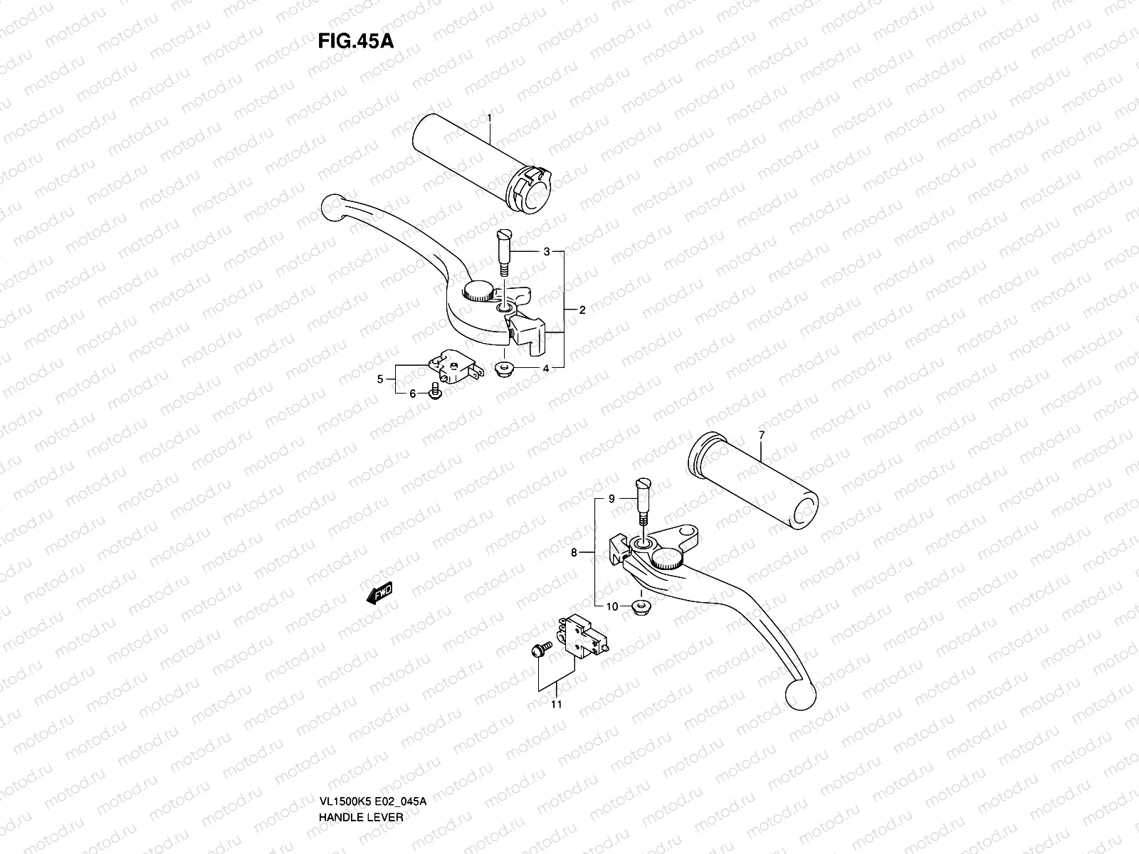 45A - HANDLE LEVER (MODEL K7/K8/K9)
