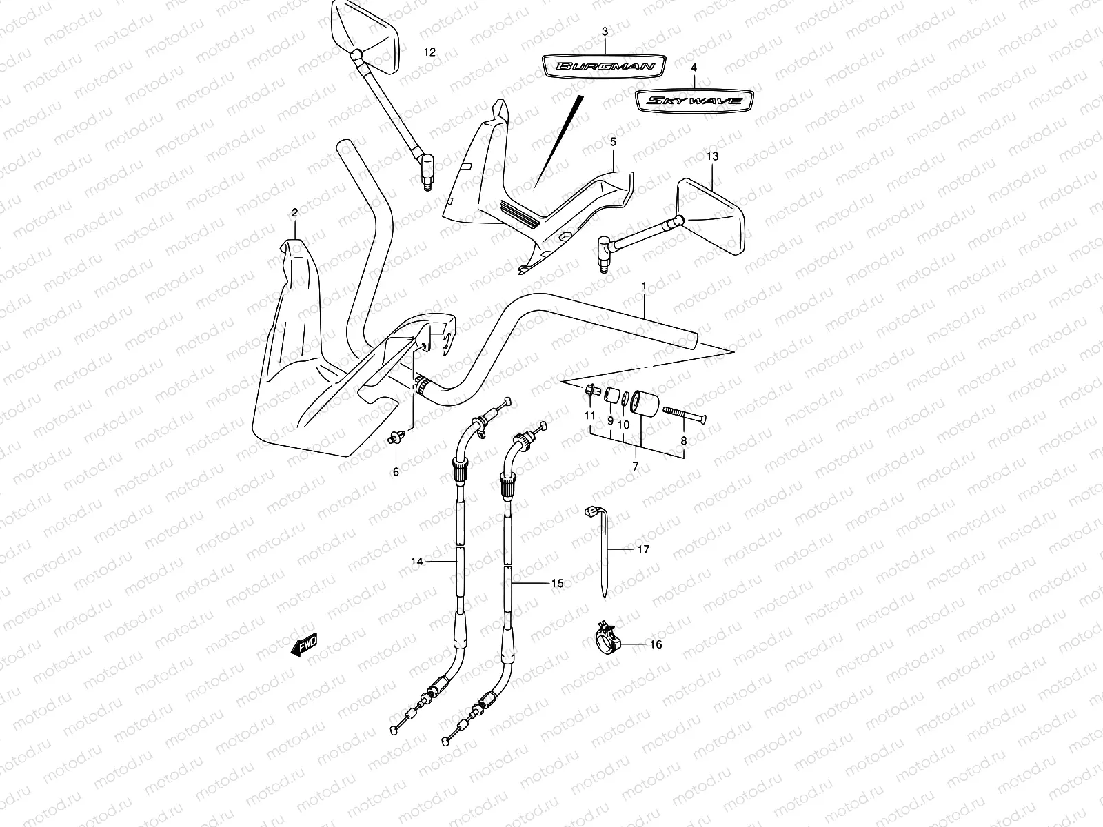 45A - HANDLEBAR (MODEL K4/K5/K6)