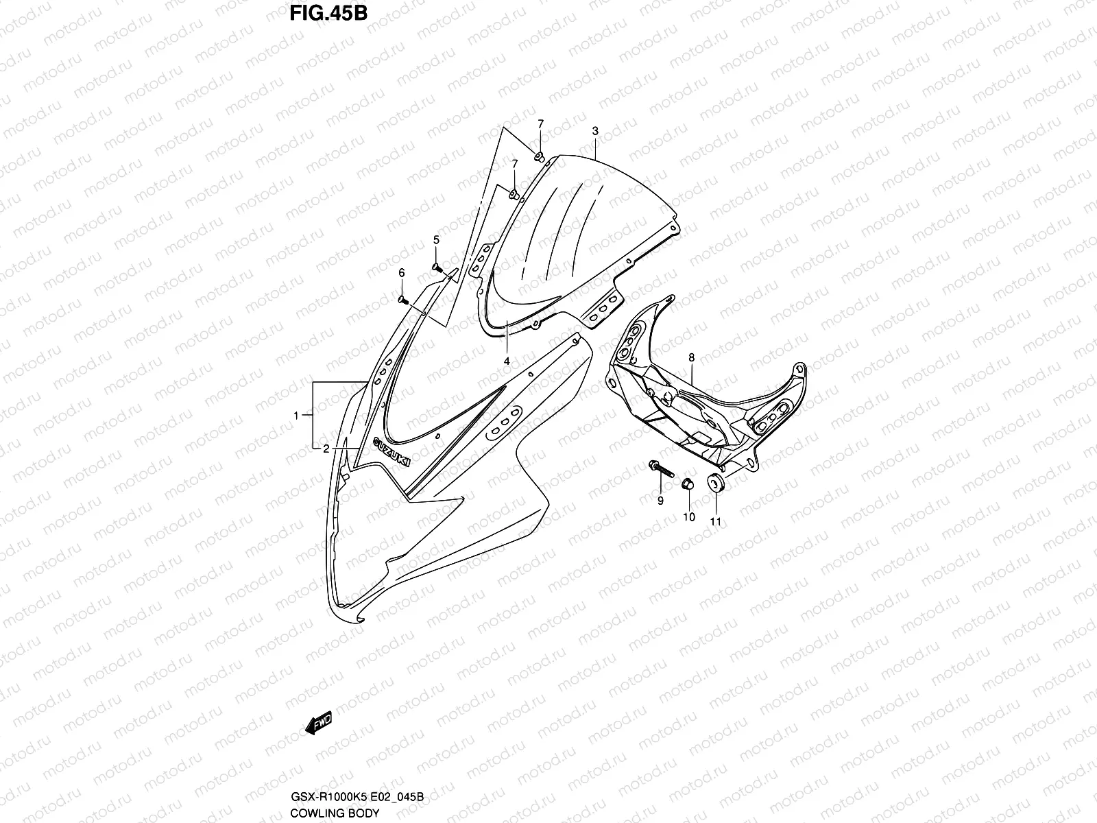 45B - COWLING BODY (GSX-R1000K6 E02,E19,E24,P37)