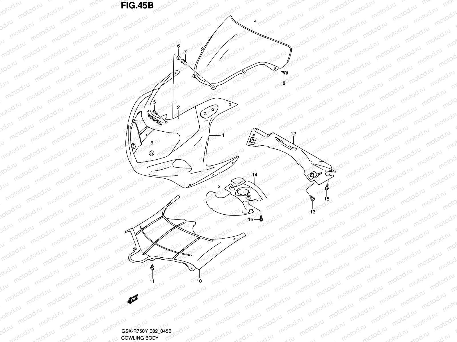 45B - COWLING BODY (MODEL K2)