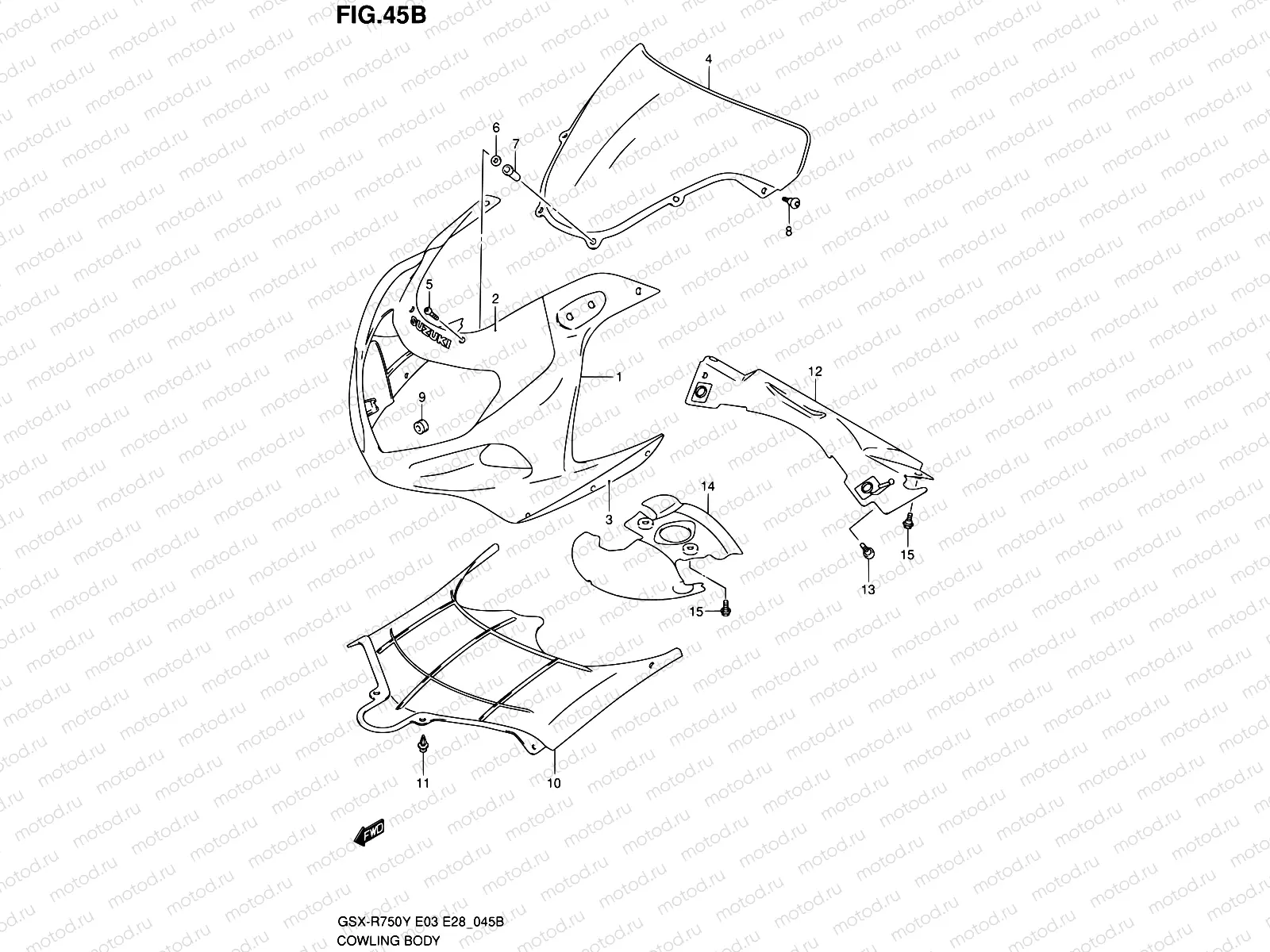 45B - COWLING BODY (MODEL K2)