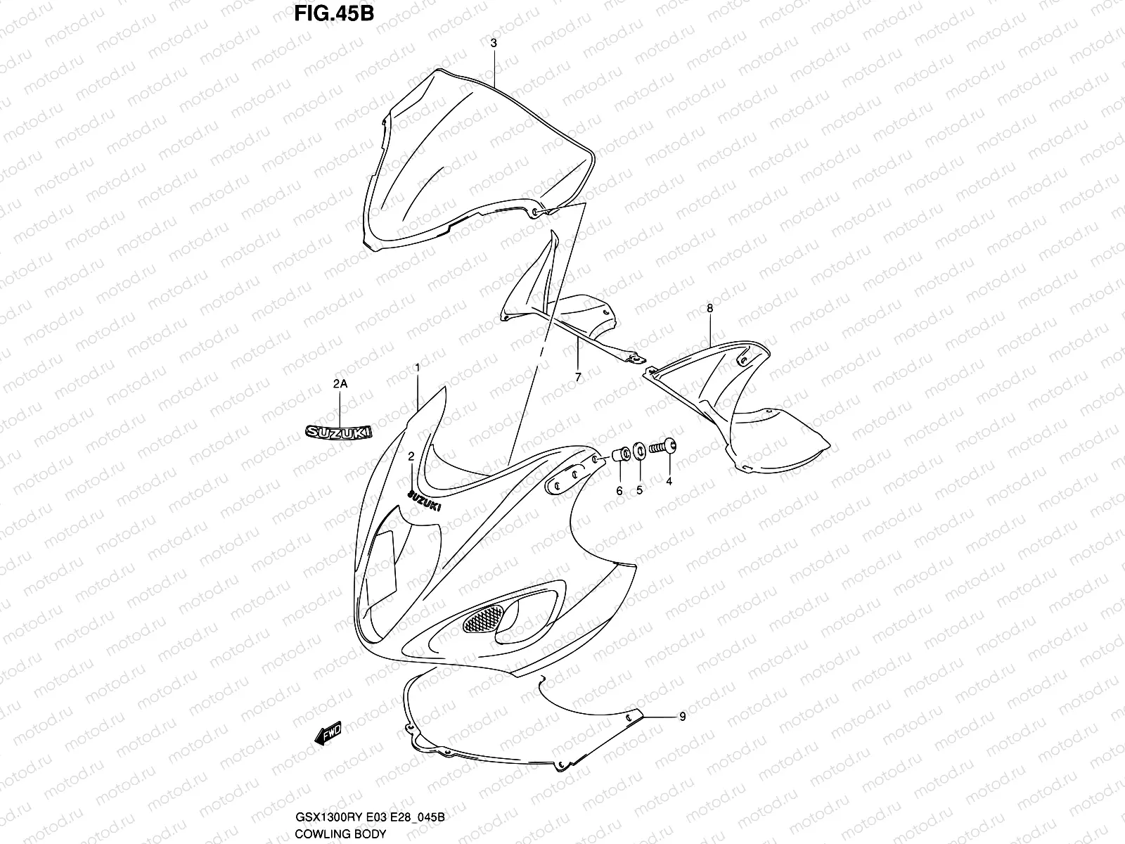 45B - COWLING BODY (MODEL K2)