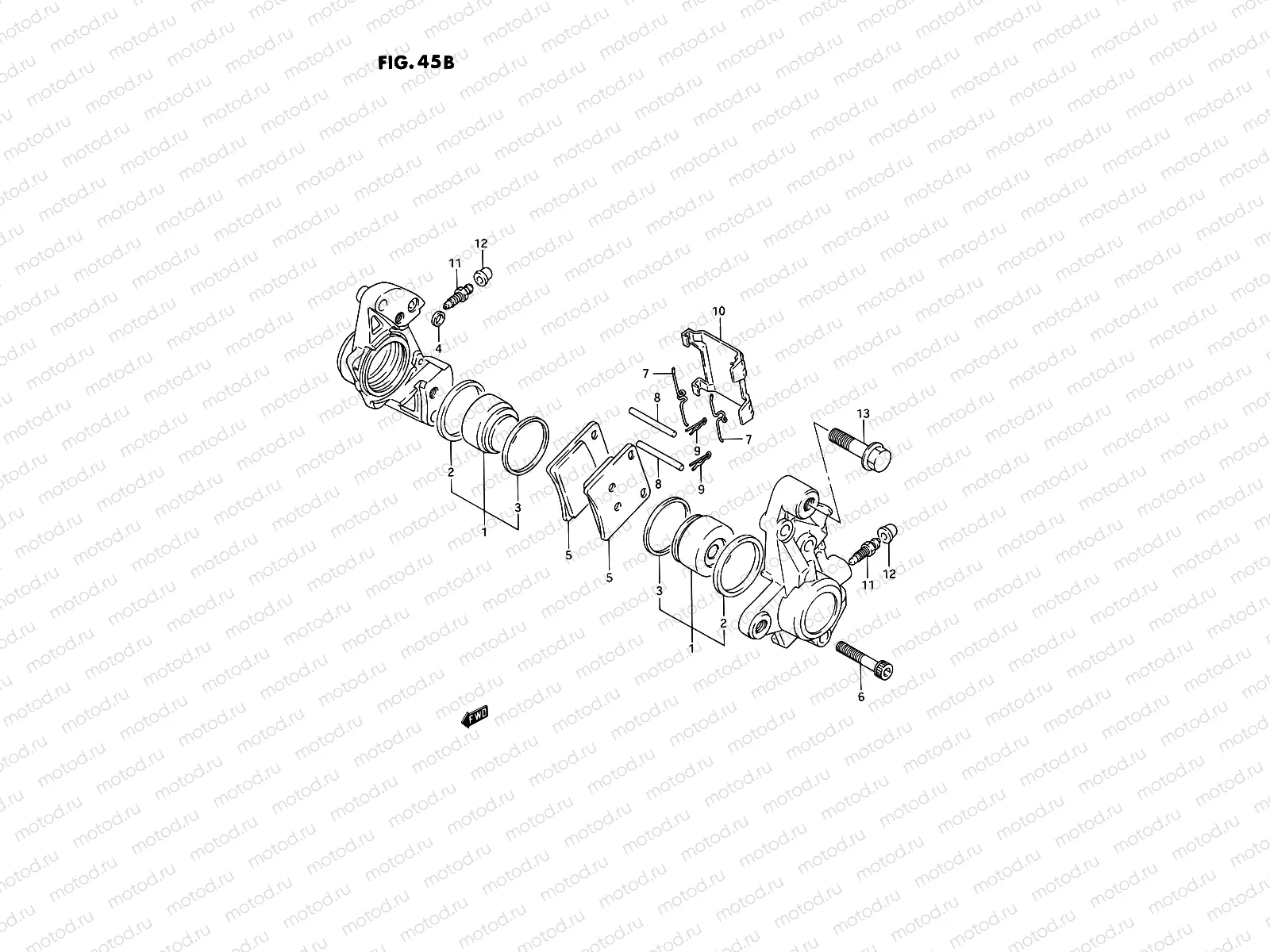 45B - FRONT CALIPERS (MODEL P/R)