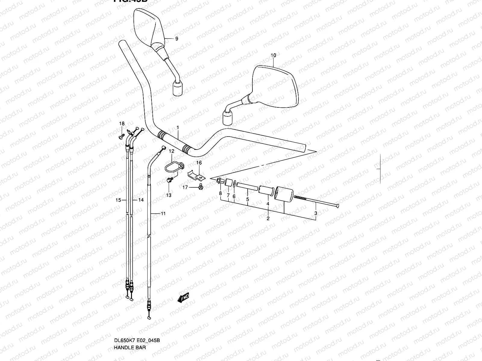 45B - HANDLEBAR (MODEL K9:P37/MODEL L0)