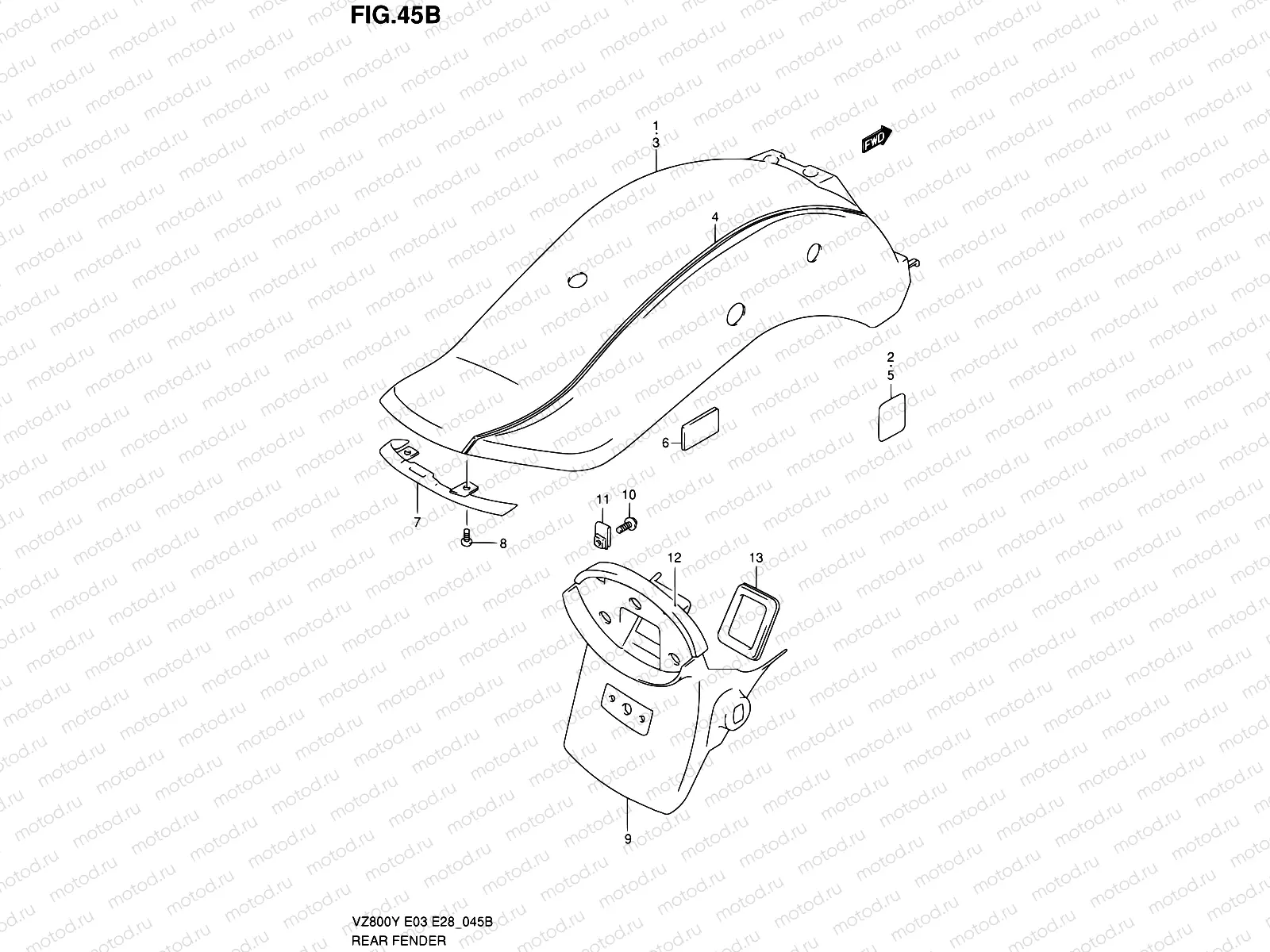 45B - REAR FENDER (MODEL Y)