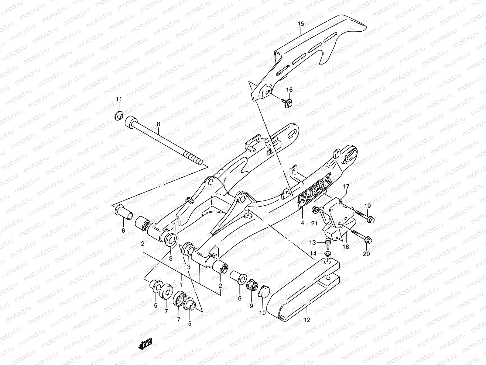 45B - REAR SWINGING ARM (MODEL R)