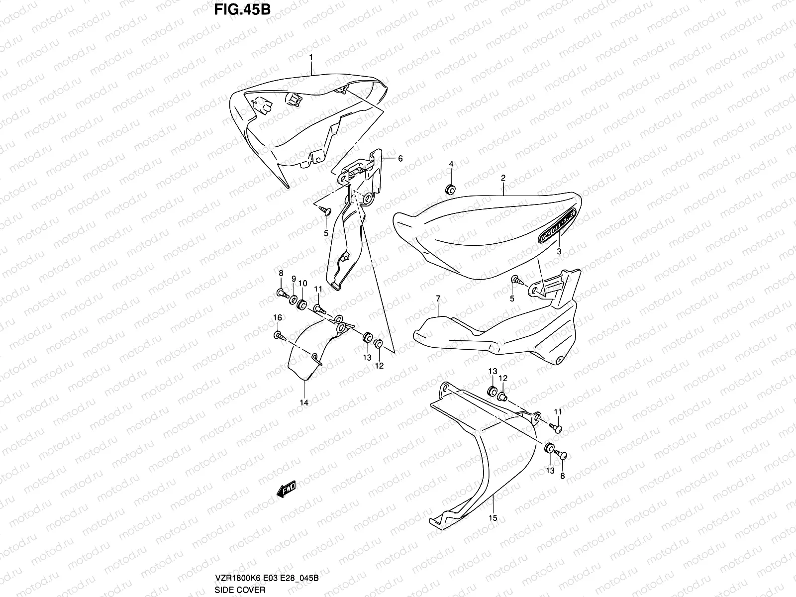 45B - SIDE COVER (VZR1800K8/NK8)