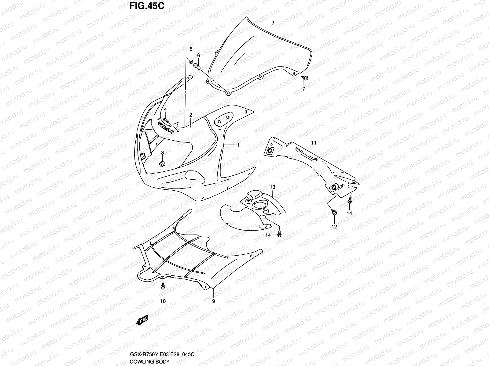 45C - COWLING BODY (MODEL K3)