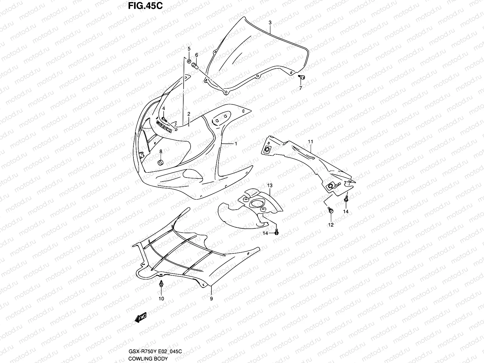 45C - COWLING BODY (MODEL K3)