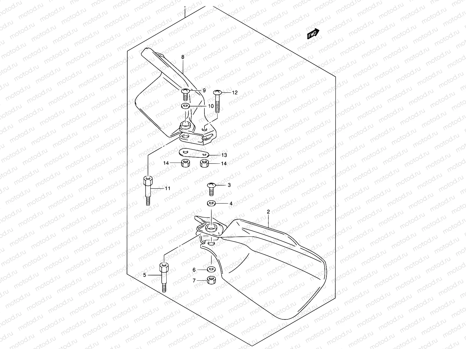 45C - KNUCKLE COVER (DR-Z400EK1/EK2/EK3/EK4 E24 OPT)