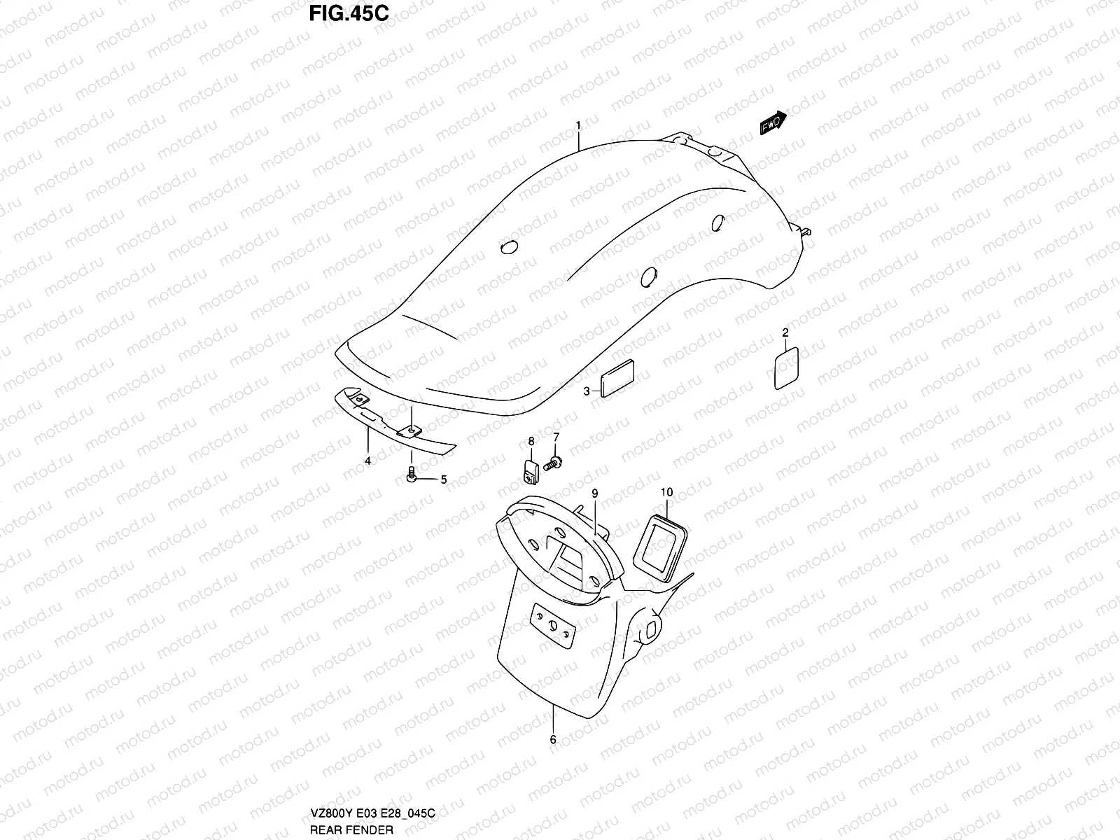 45C - REAR FENDER (MODEL K1)