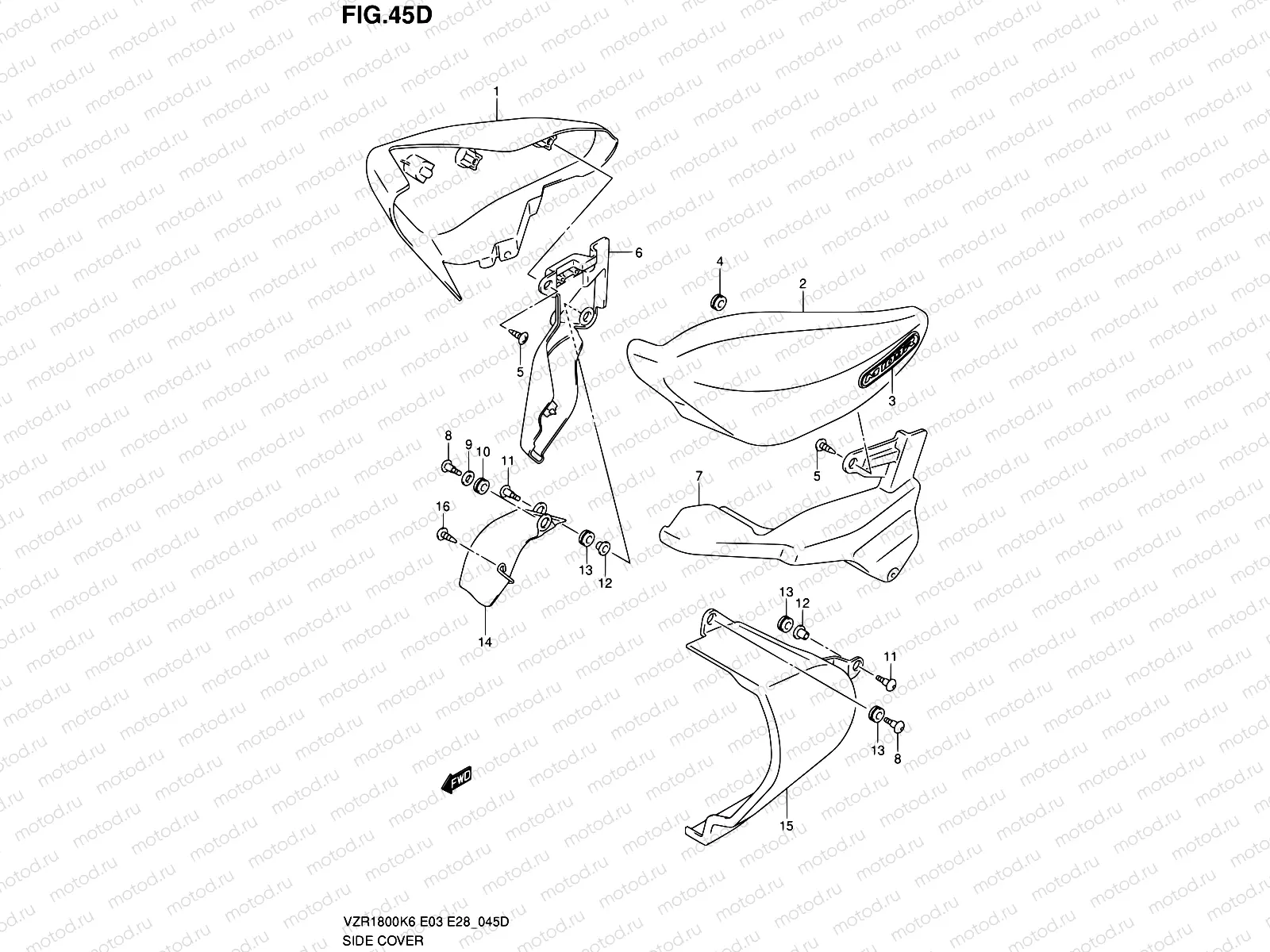 45D - SIDE COVER (VZR1800L0)