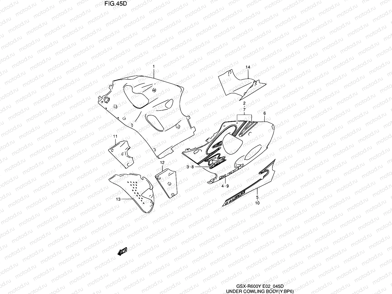45D - UNDER COWLING BODY (MODEL Y FOR BP6)