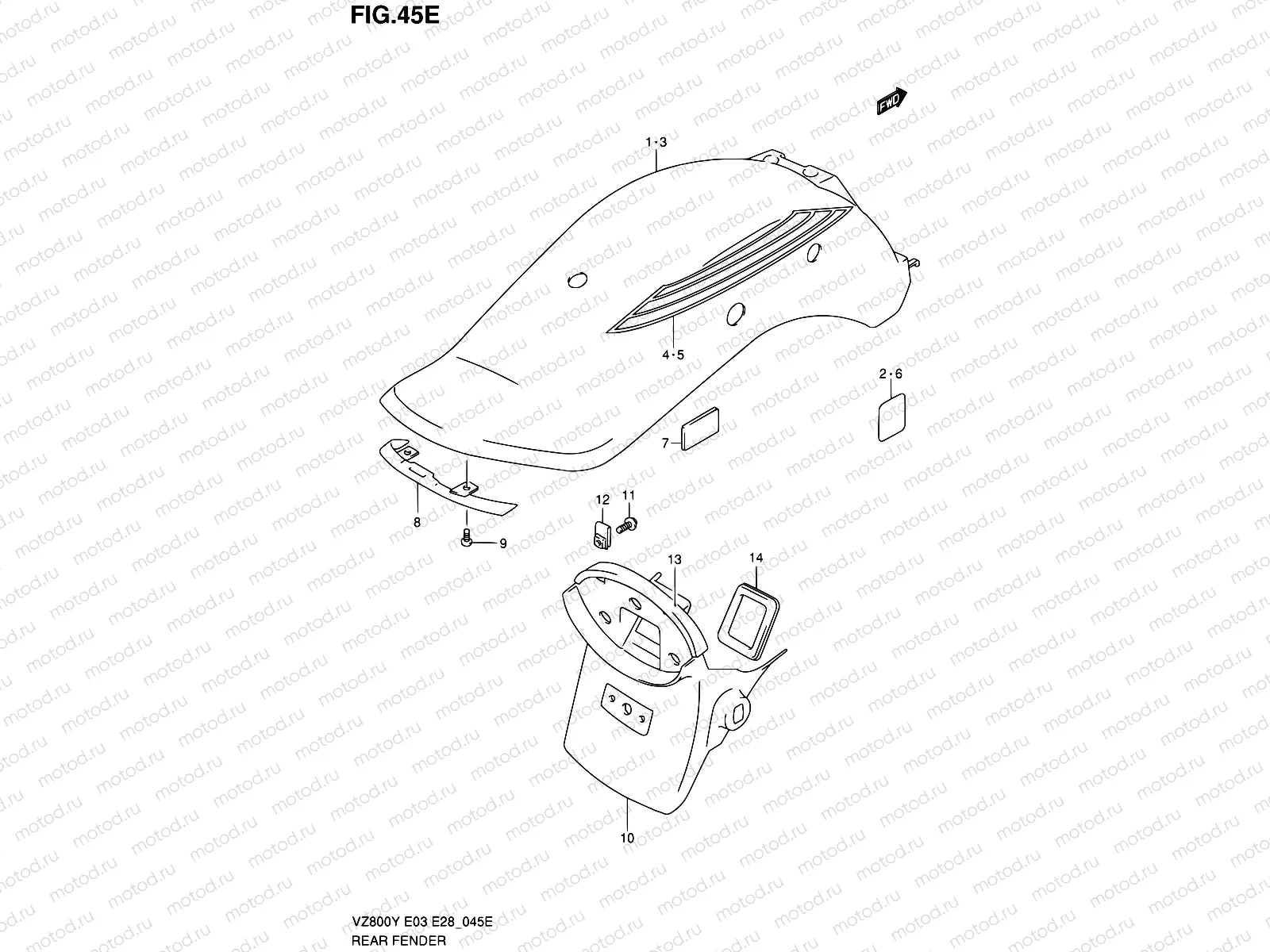 45E - REAR FENDER (MODEL K3)