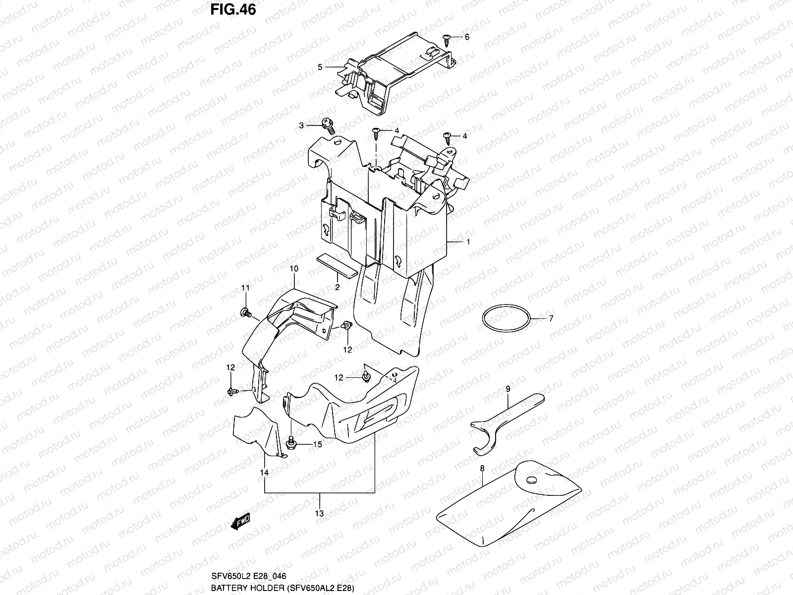46 - BATTERY HOLDER (SFV650AL2 E28)