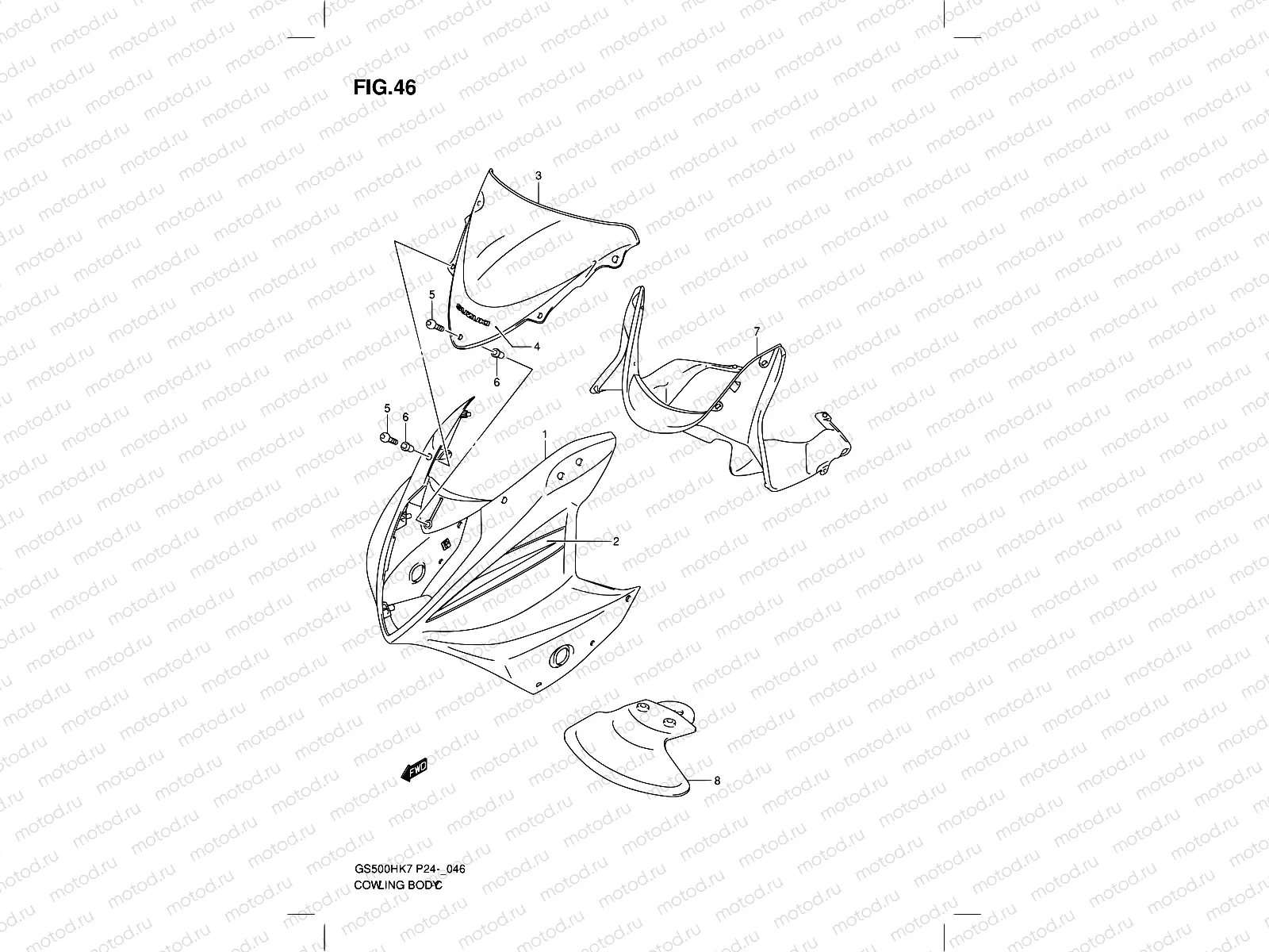 46 - COWLING BODY (GS500FHK7)