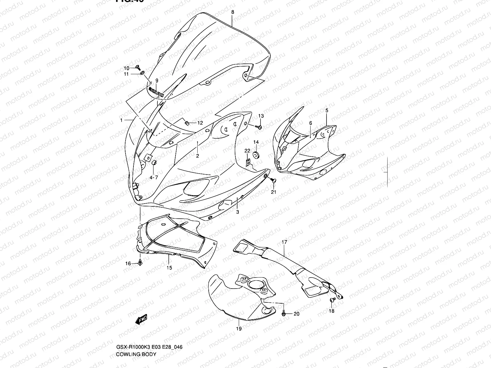 46 - COWLING BODY (MODEL K3)