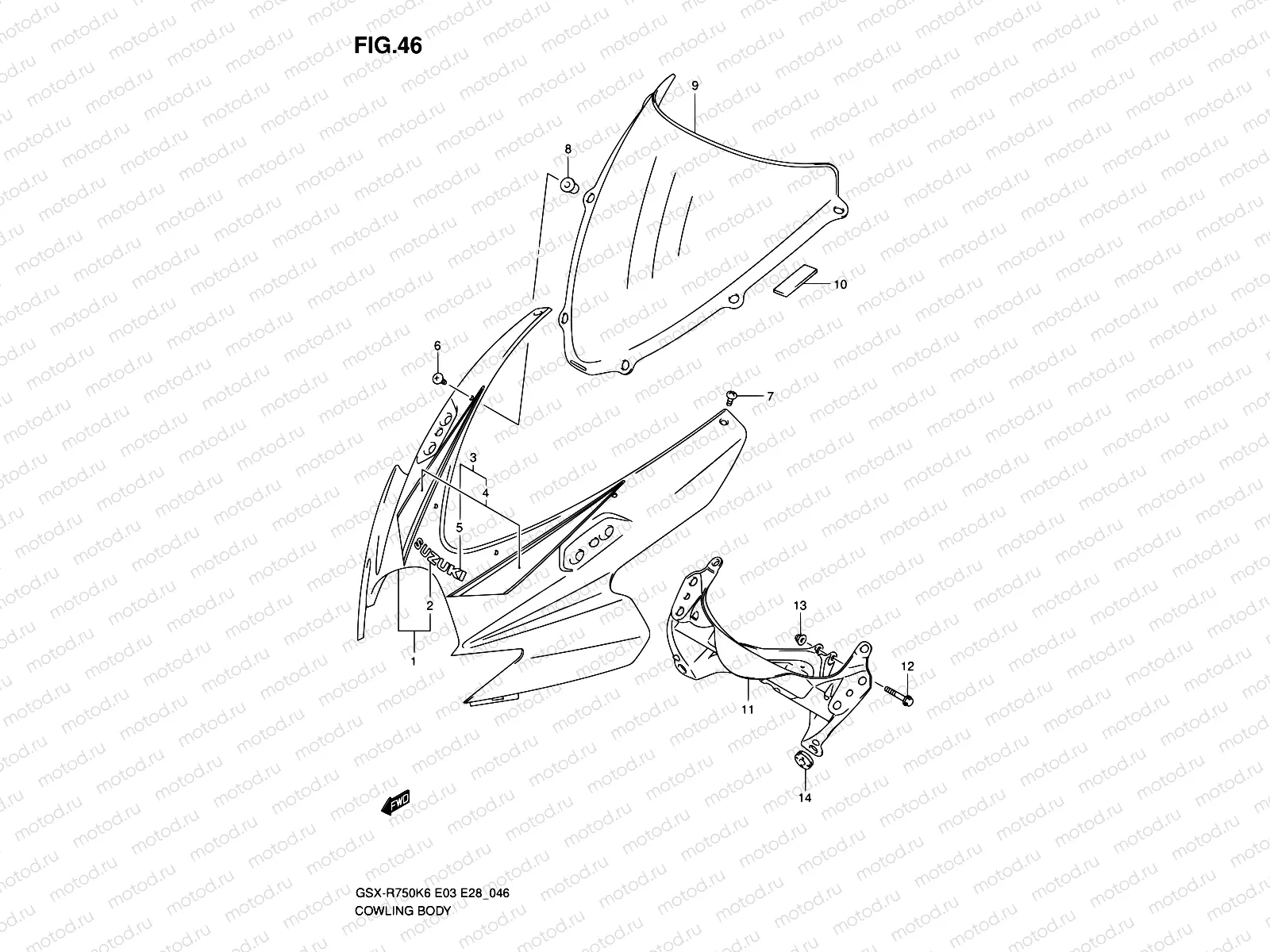 46 - COWLING BODY (MODEL K6)