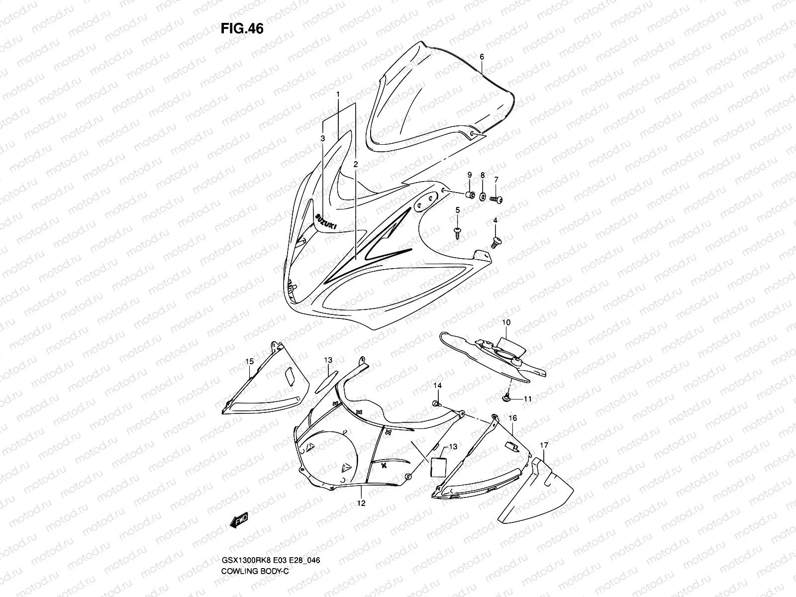 46 - COWLING BODY (MODEL K8)