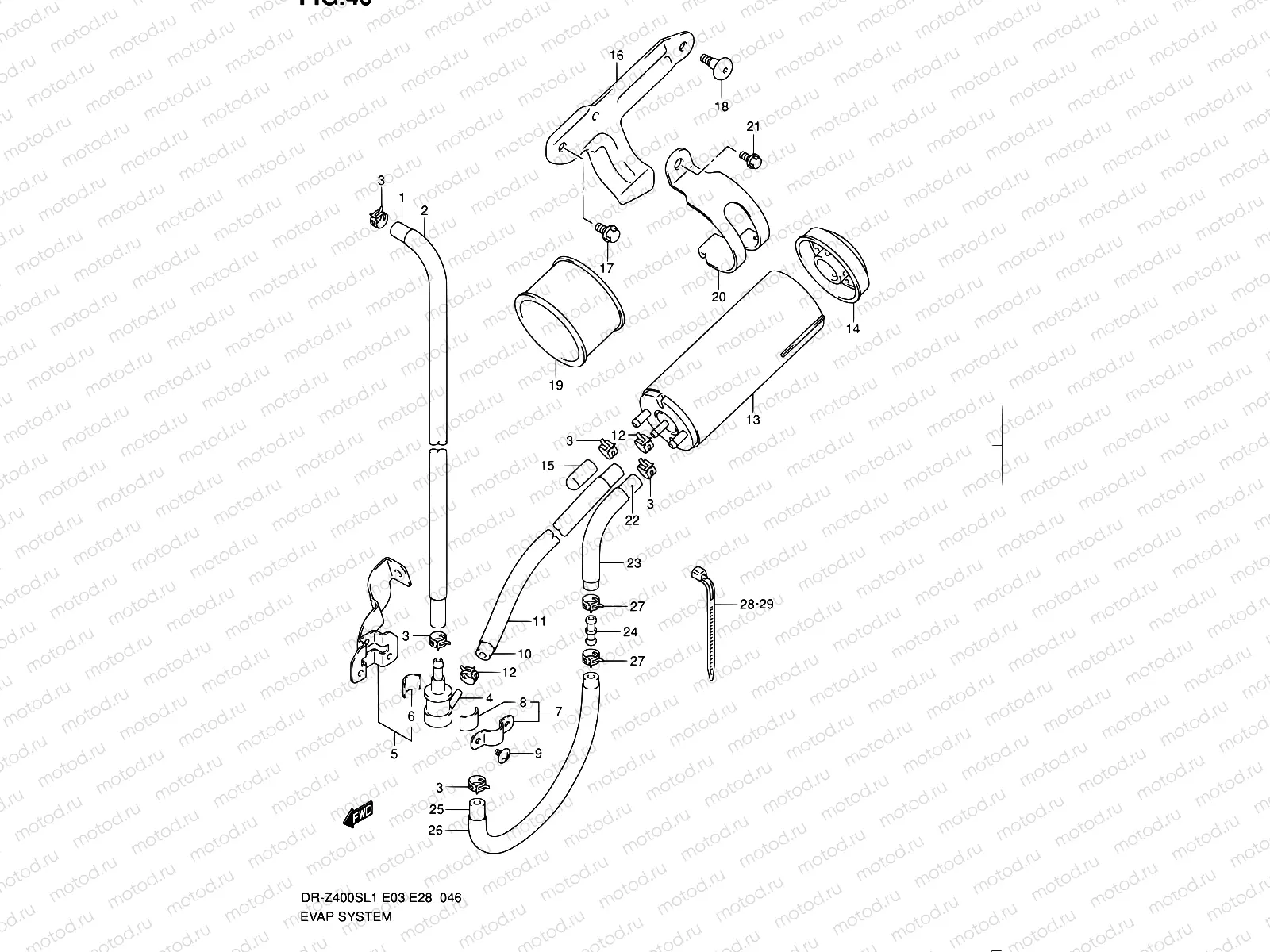 46 - EVAP SYSTEM (DR-Z400SL1 E33)