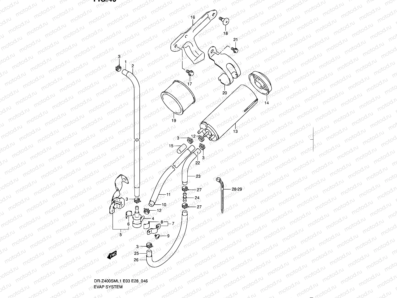 46 - EVAP SYSTEM (DR-Z400SML1 E33)