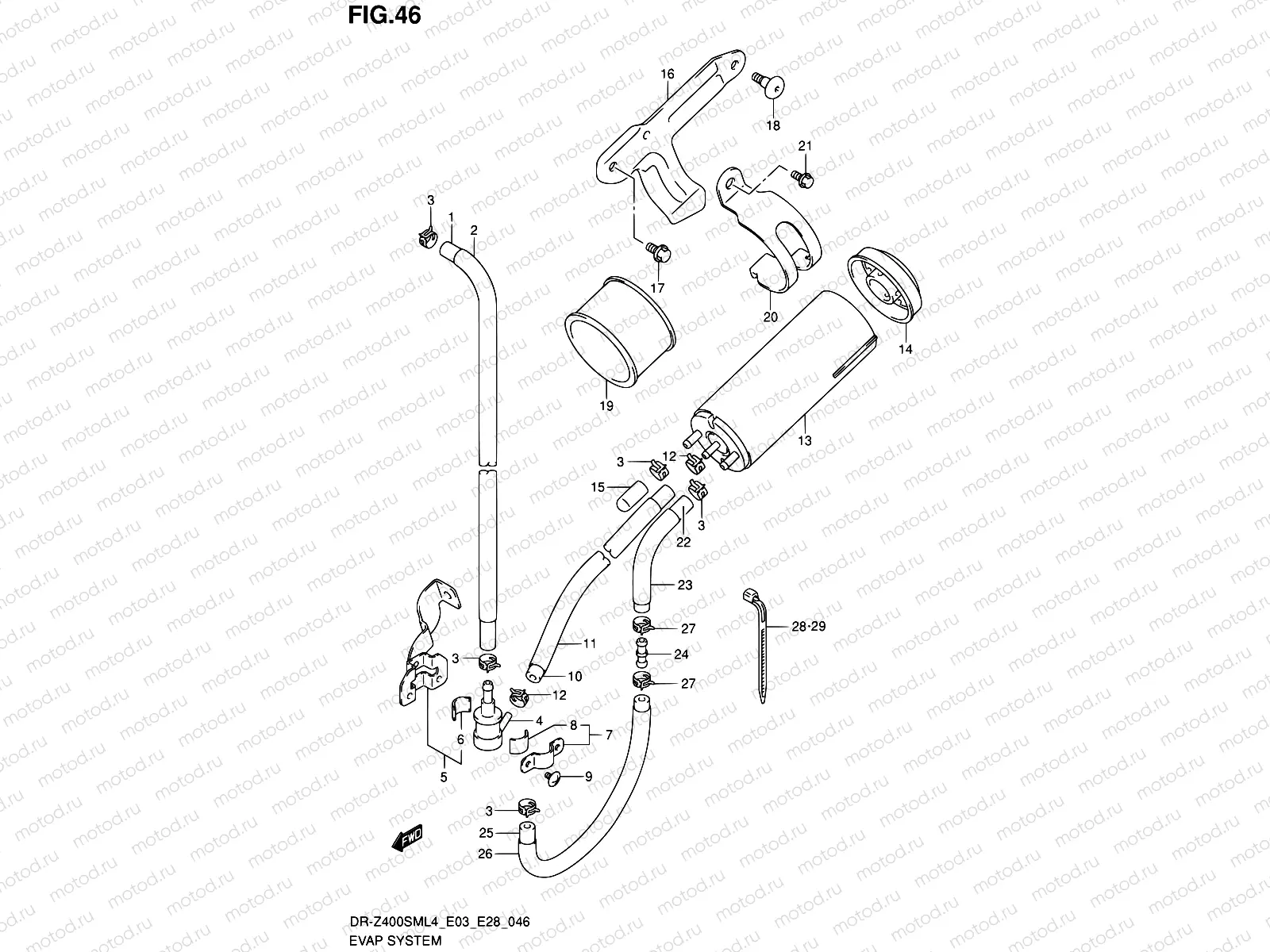 46 - EVAP SYSTEM (DR-Z400SML4 E33)