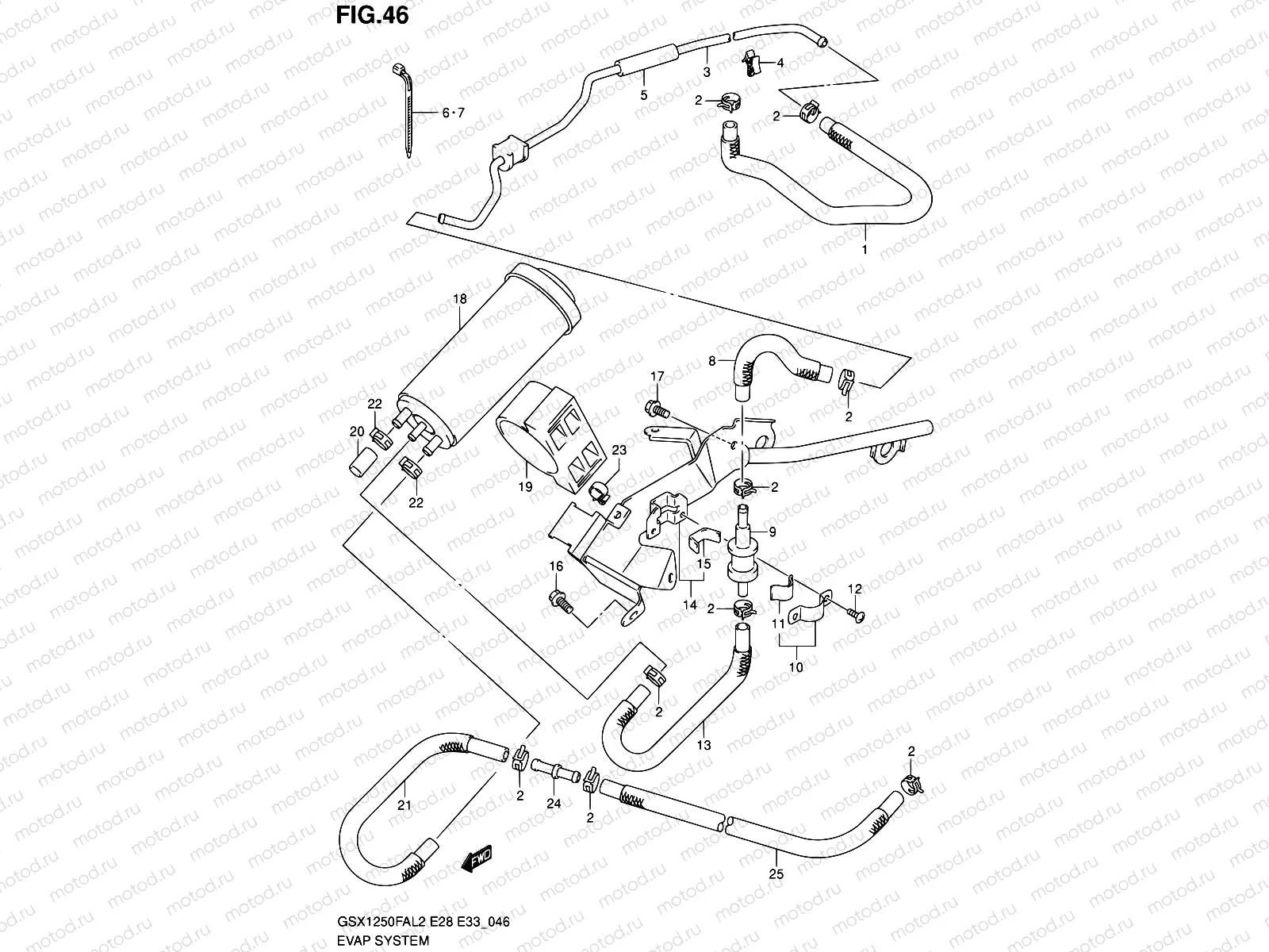 46 - EVAP SYSTEM (GSX1250FAL2 E33)